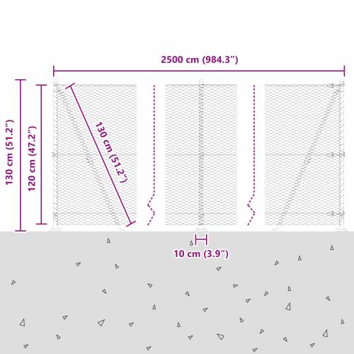 Set Ograda Set od 2 Siva Čelik s premazom u prahu 25 x 1,2 m Cijena