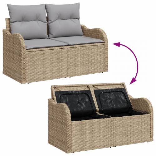 6-dijelni vrtni sofa set s jastučićima Bež poli ratan Cijena