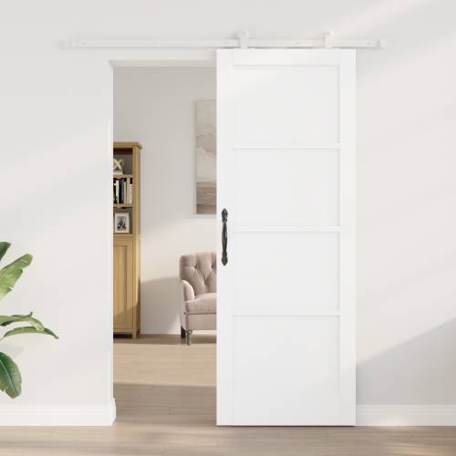 klizna vrata s setom hardvera Bijela 78x211 cm čvrsta drvena borovina Cijena
