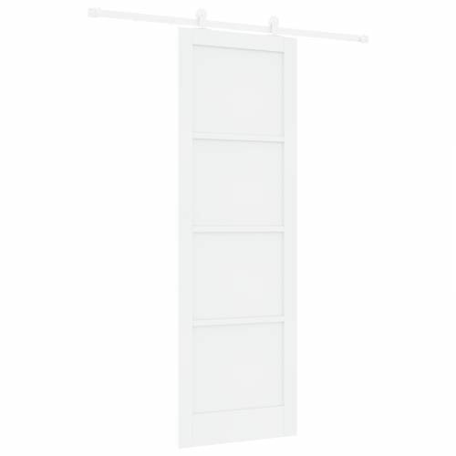 klizna vrata s setom hardvera bijela 78x232 cm od punog drveta bora Cijena