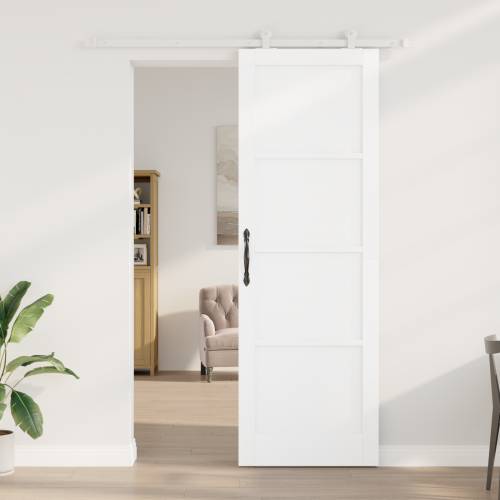 klizna vrata s setom hardvera bijela 78x232 cm od punog drveta bora Cijena