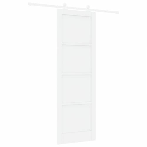 klizna vrata s setom hardvera bijela 78x232 cm od punog drveta bora Cijena