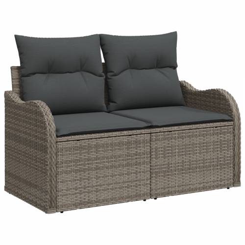 7-dijelni Vrtni Sofa Set s Jastučićima Sivi Poli Ratan Cijena