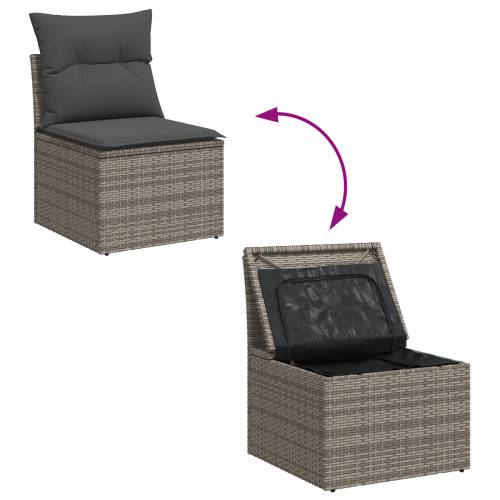7-dijelni Vrtni Sofa Set s Jastučićima Sivi Poli Ratan Cijena