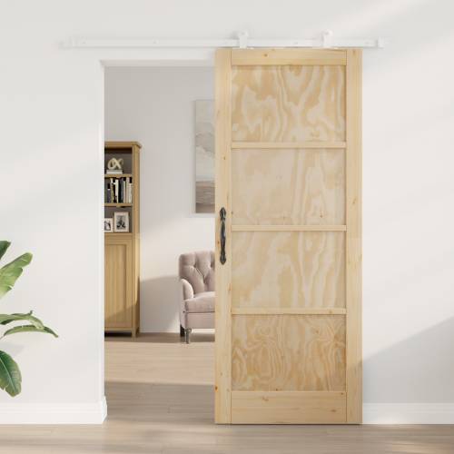 Klizna vrata s setom hardvera 83x211 cm od čvrstog drva borova Cijena