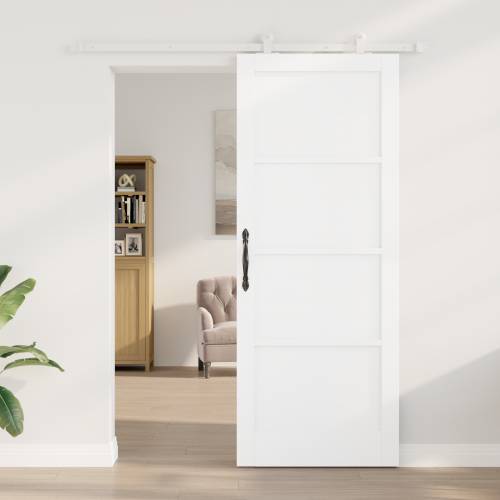 klizna vrata s kompletnim hardverom Bijela 83x211 cm od punog drva bora Cijena