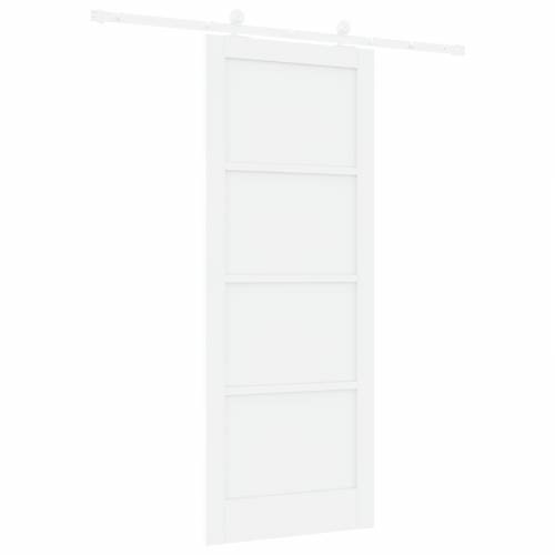 klizna vrata s kompletnim hardverom Bijela 83x211 cm od punog drva bora Cijena