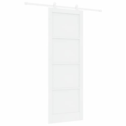 Klizna vrata s hardverskim setom bijela 83x232 cm od punog drva bor Cijena