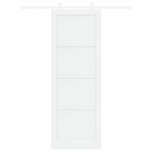 Klizna vrata s hardverskim setom bijela 83x232 cm od punog drva bor Cijena