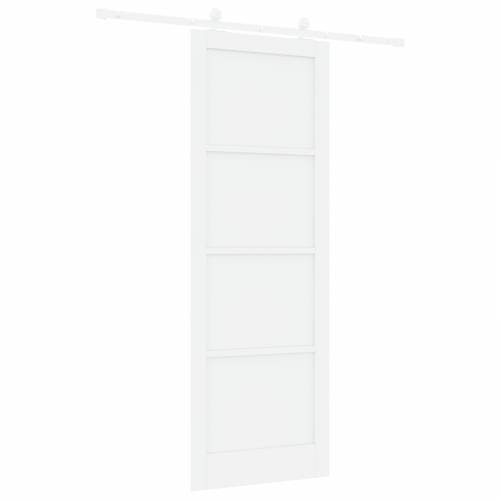 Klizna vrata s hardverskim setom bijela 83x232 cm od punog drva bor Cijena