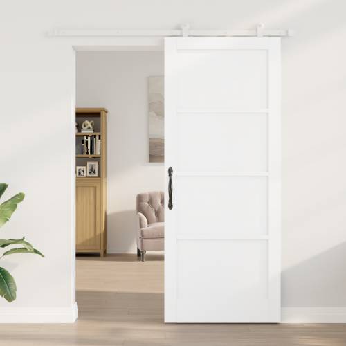 klizna vrata s setom za pričvršćivanje bijela 86x211 cm čvrsta borovina Cijena
