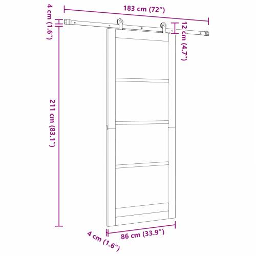 klizna vrata s setom za pričvršćivanje bijela 86x211 cm čvrsta borovina Cijena