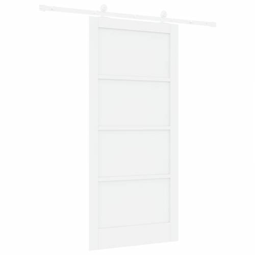 Klizna vrata sa setom hardvera Bijela 93x202 cm Puno drvo bor Cijena