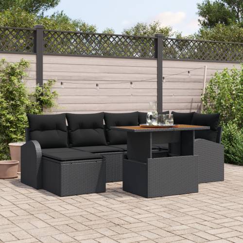 set vrtnih sofa s jastučićima crni poli ratan Cijena
