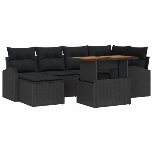 set vrtnih sofa s jastučićima crni poli ratan Cijena