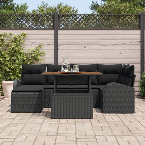 set vrtnih sofa s jastučićima crni poli ratan Cijena