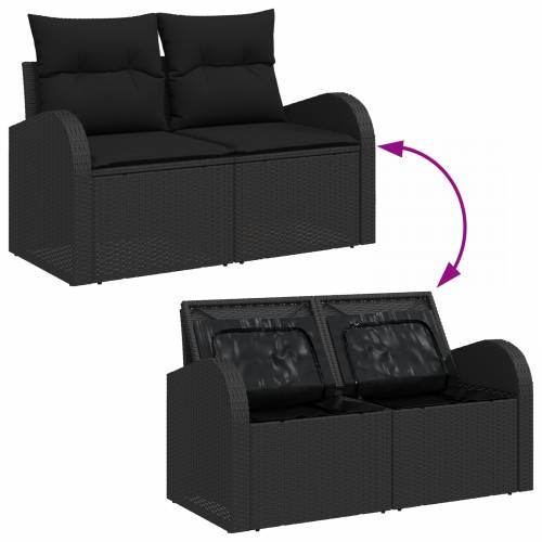 set vrtnih sofa s jastučićima crni poli ratan Cijena