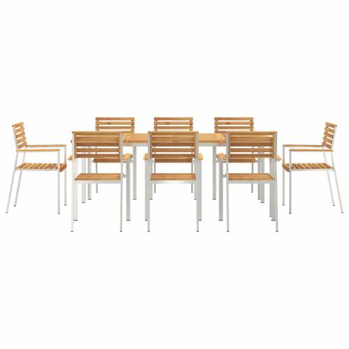 set vrtnih stolova i stolica od 9 dijelova od masivnog bagremovog drveta Cijena
