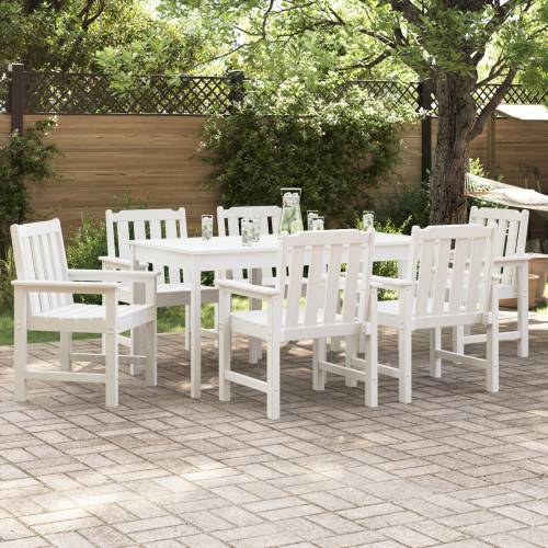 vrtne stolice za blagovanje 6 kom Bijele 65.5x55.5x88 cm HDPE Cijena