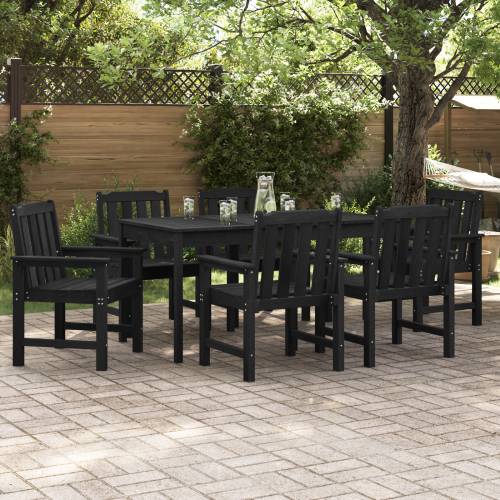vrtne stolice za objed 6 komada Crne 65,5x55,5x88 cm HDPE Cijena