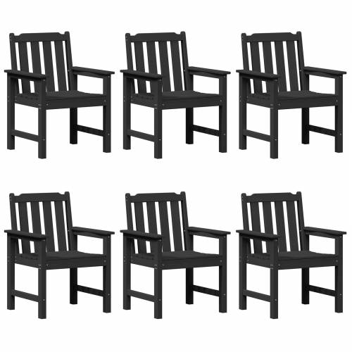 vrtne stolice za objed 6 komada Crne 65,5x55,5x88 cm HDPE Cijena
