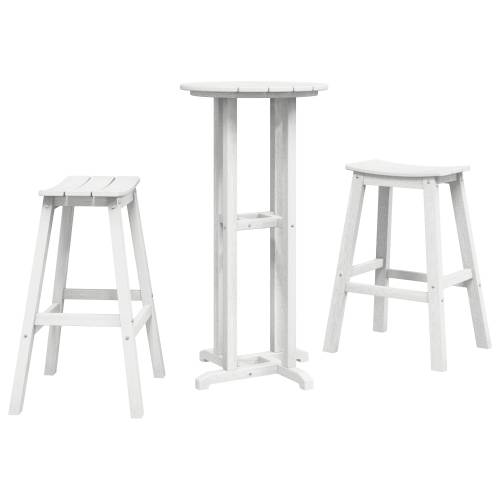 3-dijelni vrtni bar set bijeli HDPE Cijena