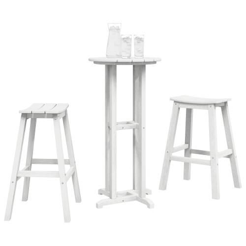 3-dijelni vrtni bar set bijeli HDPE Cijena