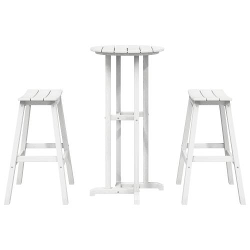 3-dijelni vrtni bar set bijeli HDPE Cijena
