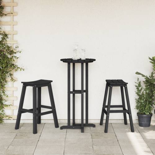 set od 3 vrtne barske stolice crne HDPE Cijena