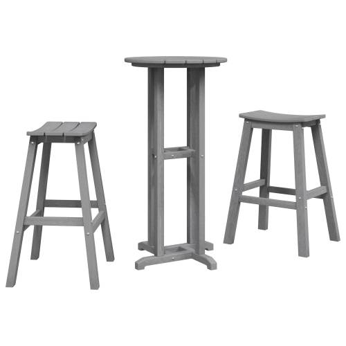 set od 3 dijela vrtnih barova svjetlosiva HDPE Cijena