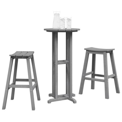 set od 3 dijela vrtnih barova svjetlosiva HDPE Cijena