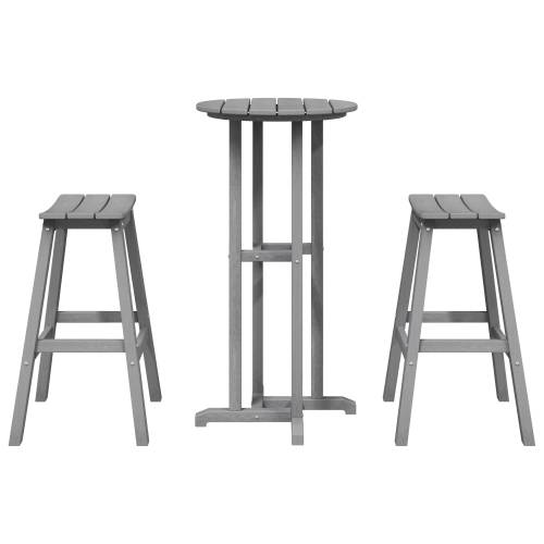 set od 3 dijela vrtnih barova svjetlosiva HDPE Cijena