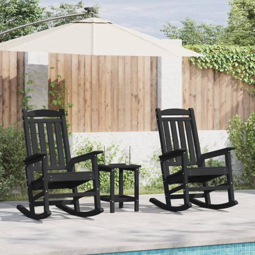 vrtne ljuljačke stolice 2 kom Crna 70x92x107.5 cm HDPE Cijena