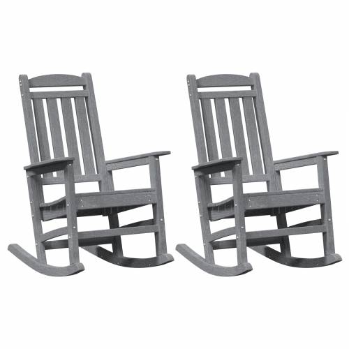 2 kom ljuljačke stolice Svijetlosiva 70x92x107.5 cm HDPE Cijena