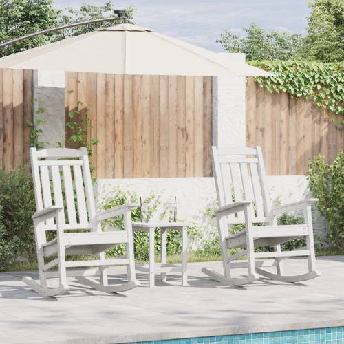 set od 3 komada vrtnih lounge stolica bijeli HDPE Cijena