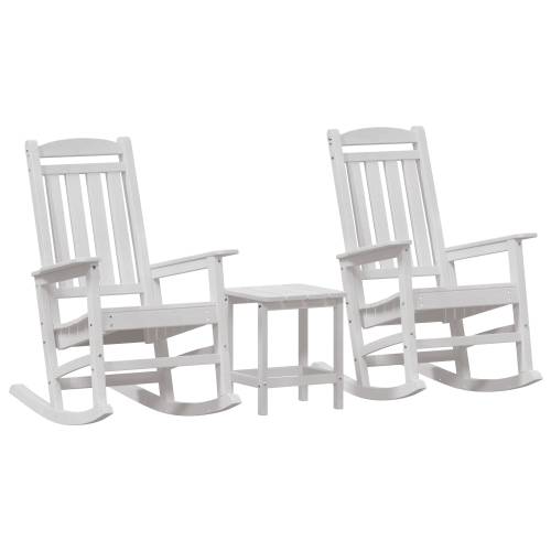 set od 3 komada vrtnih lounge stolica bijeli HDPE Cijena
