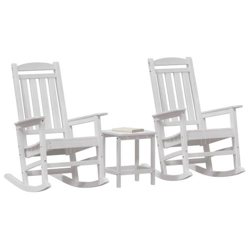 set od 3 komada vrtnih lounge stolica bijeli HDPE Cijena