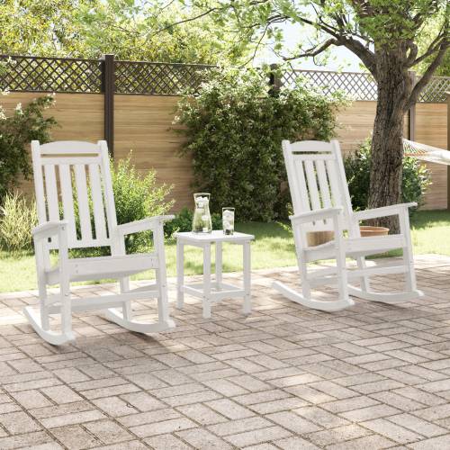 set od 3 komada vrtnih lounge stolica bijeli HDPE Cijena