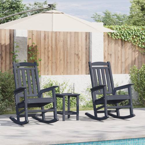 3 Komada Vrtni Lounge Set Navy Plava HDPE Cijena