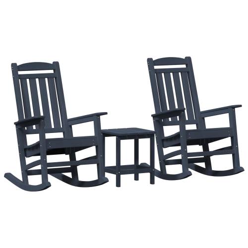 3 Komada Vrtni Lounge Set Navy Plava HDPE Cijena