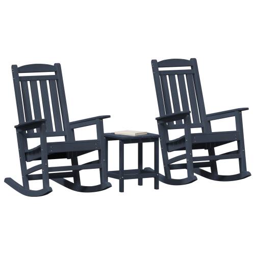 3 Komada Vrtni Lounge Set Navy Plava HDPE Cijena
