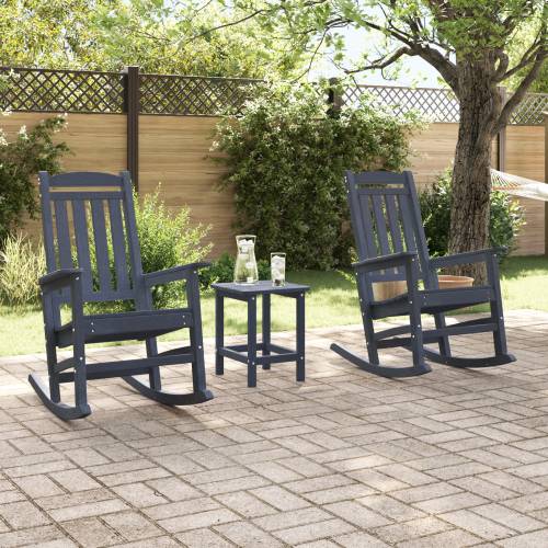 3 Komada Vrtni Lounge Set Navy Plava HDPE Cijena