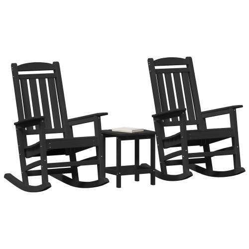 3 dijela vrtni lounge set crna HDPE Cijena