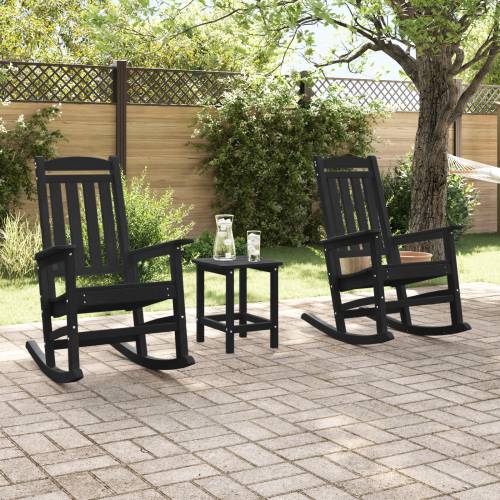 3 dijela vrtni lounge set crna HDPE Cijena