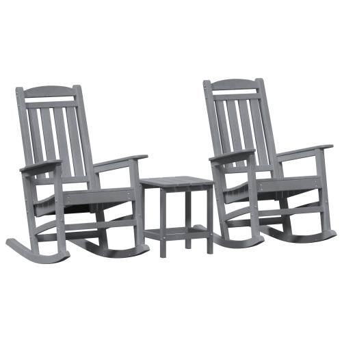 set od 3 komada vrtnih lounge stolica svjetlosiva HDPE Cijena