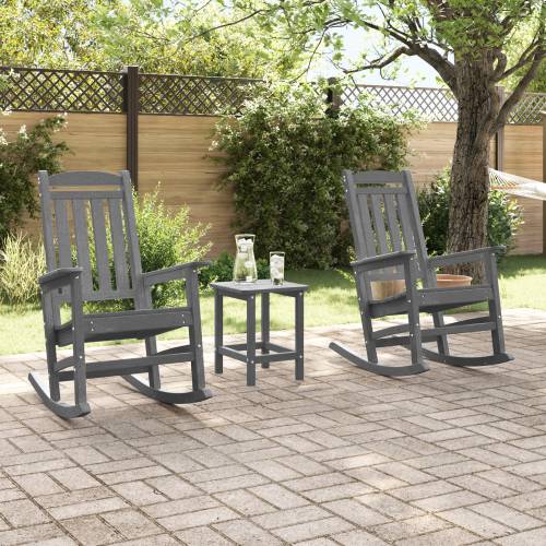 set od 3 komada vrtnih lounge stolica svjetlosiva HDPE Cijena