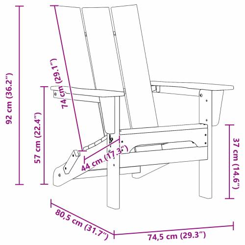 Sklopive Adirondack stolice 2 kom Bijela 74.5x80.5x90 cm HDPE Cijena