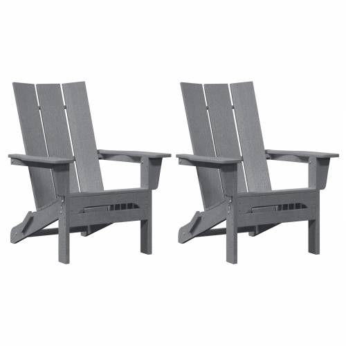 Sklopivi Adirondack stolci 2 komada Svjetlosivi 74.5x80.5x90 cm HDPE Cijena