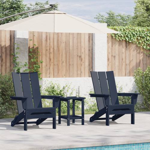 set od 3 komada za vanjski lounge morsko plavi HDPE Cijena