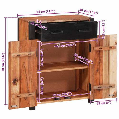 Buffeti i komode Smeđa 55 x 30 x 75 cm Masivno bagremovo drvo Cijena